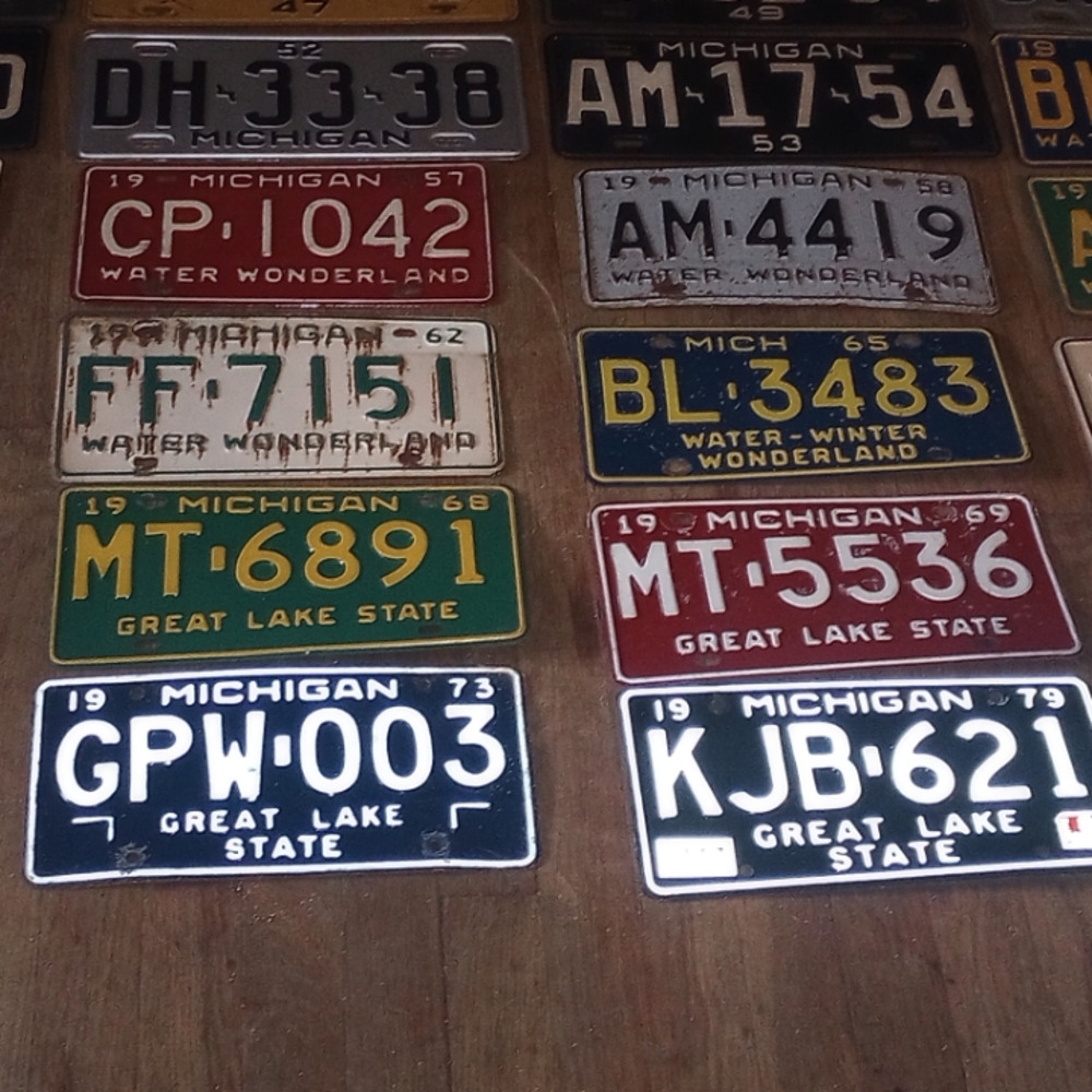 MICHIGAN Vintage License Plates 1946-1979